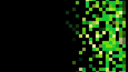 Poster - Unique abstract pixel animation. Animation. Abstract animation of multicolored pixel spot moving horizontally n the black background.