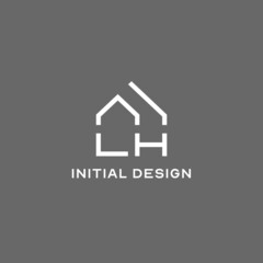 Wall Mural - Monogram LH house roof shape, simple modern real estate logo design