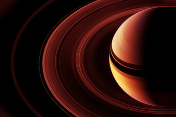 Wall Mural - planet saturn on a dark background. elements of this image furnished by nasa