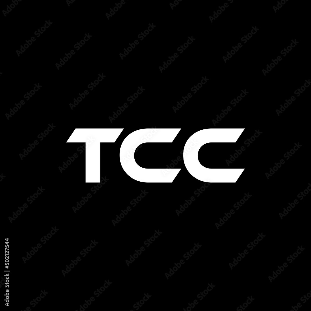 Tcc Background Stock-Vektorgrafik „TCC letter logo design with black background in ...