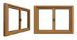 brown upvc window profile frame isolated