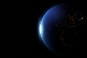 Wall Mural - abstract earth in space galaxy. 3d rendering elements of this image furnished by nasa