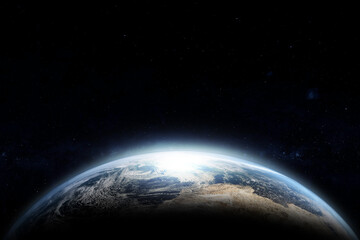 Wall Mural - abstract earth in space galaxy. 3d rendering elements of this image furnished by nasa