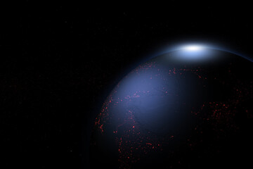 Wall Mural - abstract earth in space galaxy. 3d rendering elements of this image furnished by nasa
