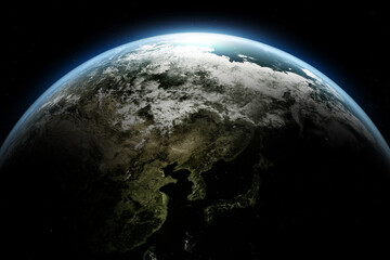 Wall Mural - abstract earth in space galaxy. 3d rendering elements of this image furnished by nasa