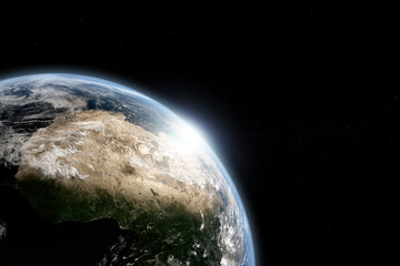 Wall Mural - abstract earth in space galaxy. 3d rendering elements of this image furnished by nasa