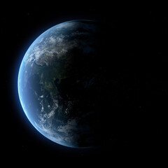 Wall Mural - abstract earth in space galaxy. 3d rendering elements of this image furnished by nasa