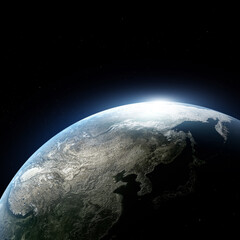 Wall Mural - abstract earth in space galaxy. 3d rendering elements of this image furnished by nasa