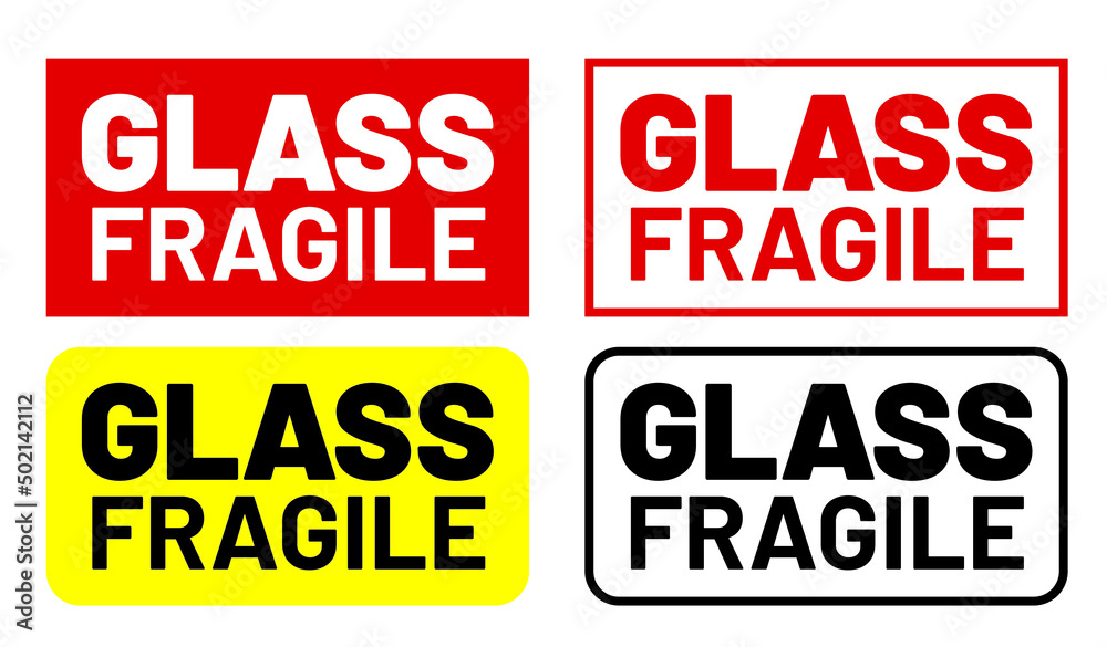 Fragile Screen Fragile Glass warning sticker in difference color can be use for ...