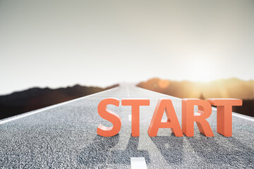 Aufkleber - Start or career or journey background. 3D Rendering.