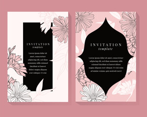 Wall Mural - Pink Floral Invitation Design