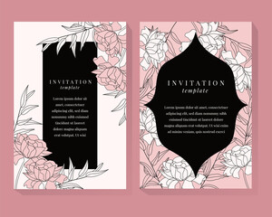 Wall Mural - Pink Floral Invitation Design