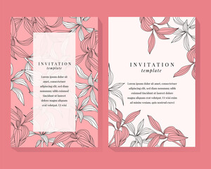 Wall Mural - Pink Floral Invitation Design