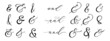 Typography script ampersand for wedding invitation, poster, card. Decorative hand drawn symbol. Flourish lettering element. Vector illustration