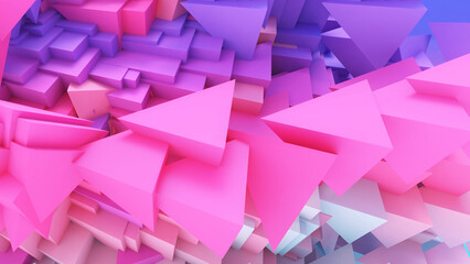 Wall Mural - Abstract light pink triangle structure background, geometric background, 3d rendering