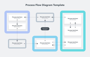Poster - Simple modern template for process flow diagram. Flat design, easy to use for your website or presentation.