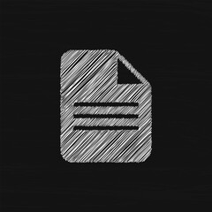 Poster - Document white sketch vector icon. Flat design