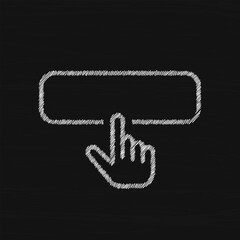 Poster - Push button white sketch vector icon. Cursor pointer symbol, logo illustration