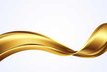 Soft Golden Wavy Shapes.Abstract Golden Wave Flow. Wavy Relief. Cover Decoration.