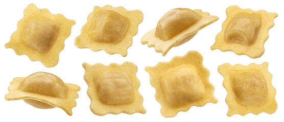 Wall Mural - Ravioli pasta isolated on white background