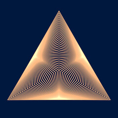 Golden triangle or pyramid as creative digital background.