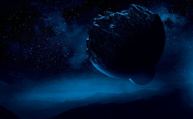 Wall Mural - image of outer space. disaster theme.