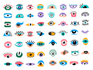 Poster - Eyes collection. Abstract colorful focused eyes lens recent vector symbols templates