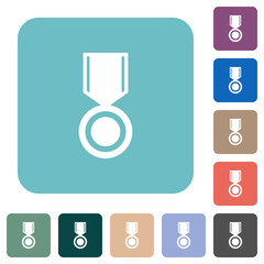 Medal solid rounded square flat icons