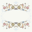 Vintage paisley floral frame with hand drawn vector flowers.