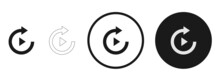 Replay Button Icon . Web Icon Set .vector Illustration	