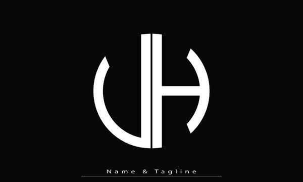 Alphabet letters Initials Monogram logo UH , HU