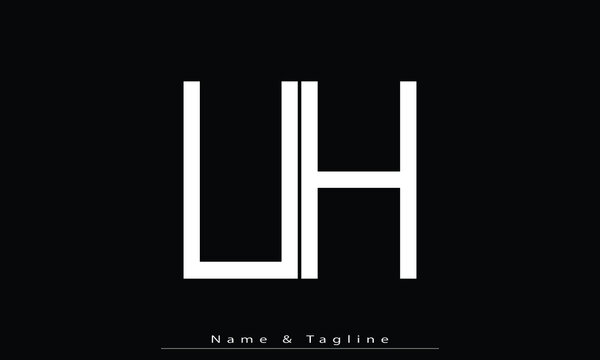 Alphabet letters Initials Monogram logo UH , HU