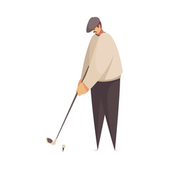 Sticker - Golf Player Doodle Composition