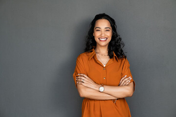 beautiful successful latin woman smiling