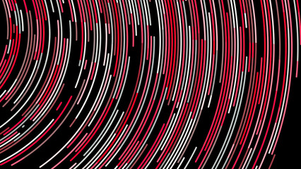 Poster - Beautiful abstract animation of multicolored neon lines rotating in a circle on the black background. Animation. Computer generated background, 3D rendering background.