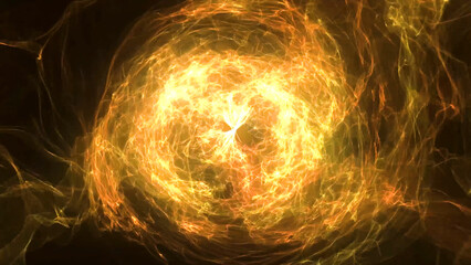 Poster - Abstract fiery sphere background with luminous swirling backdrop. Glowing sphere. Shine round frame with light circles light effect