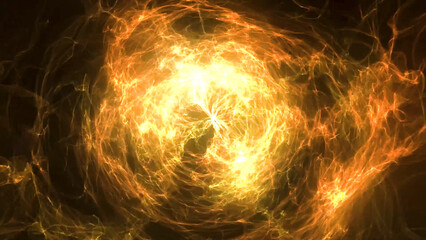Poster - Abstract fiery sphere background with luminous swirling backdrop. Glowing sphere. Shine round frame with light circles light effect