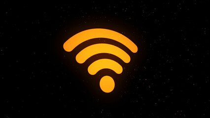 Aufkleber - WiFi icon animation. Animation. Wi Fi icon that crumbles into rotating dots