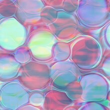Seamless Pattern With Colorful Bubbles. Liquid Acrylic Effect Creative Illustration For Textile, Print, Wallpaper.