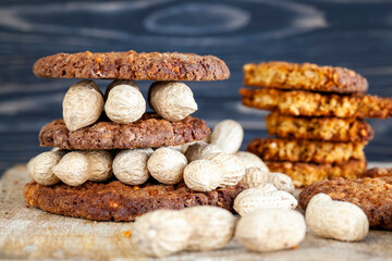 delicious crunchy cookies with peanuts