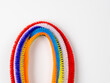 primary color selection of craft pipe cleaners on a white background