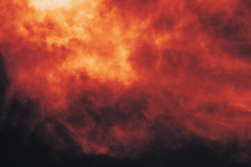 Wall Mural - the red sky background looked like smoke and fire. bomb violent.