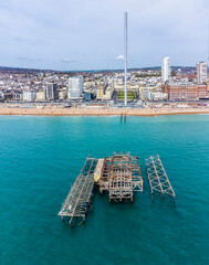 Wall Mural - An aerial view above the seashore at Brighton. UK in early summertime