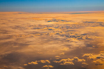 Wall Mural - top view from fly, aerial view of clouds and,