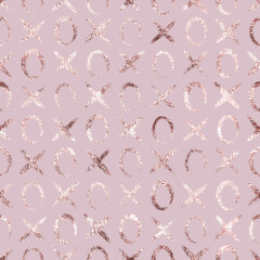 Wall Mural - gold rose seamless pattern. repeat abstract xo background. repeated marble effect foil. pink texture