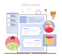 Poster - Virtual reality designer online service or platform. Futuristic digital