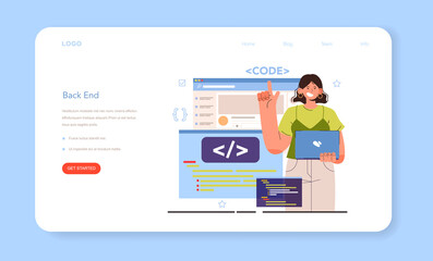 Poster - Diverse women in AI and STEM concept. Female back end developer