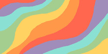 Cool Rainbow Groovy Background Vector Design. Abstract Funky Backdrop.