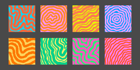 Set Of Abstract Bright Colorful Y2k Backgrounds.