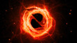Fiery glowing forming of accretion disk with force field